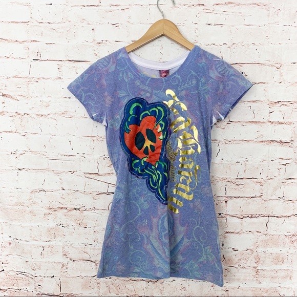 Ed Hardy Tops - Ed Hardy Love Patch Peace Heart Y2K T-shirt